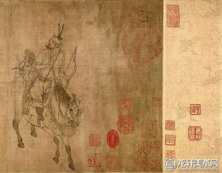 宋代李公麟《西岳降灵图卷》白描人物长卷（第一段）高清大图