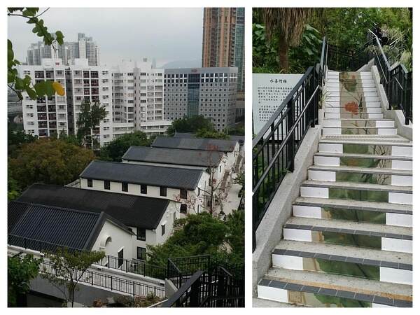 从上区俯视中区／连接各区的台阶。